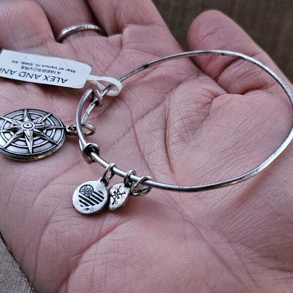 Star of Venus Alex And Ani Bracelet Silver Tone LOVE BEAUTY INSPIRATION Jewelry - Picture 10 of 11